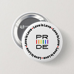 Macaron Rond 5 Cm Pride Rainbow Text avec amour est amour