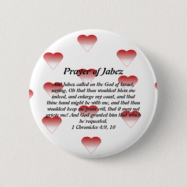 Macaron Rond 5 Cm Prière de bouton de Jabez (Devant)