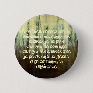 Macaron Rond 5 Cm Prière sale de sérénité dans le bouton frança