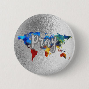 Macaron Rond 5 Cm Priez pour le monde