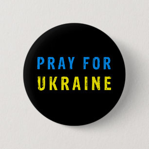 Macaron Rond 5 Cm Priez pour l'Ukraine