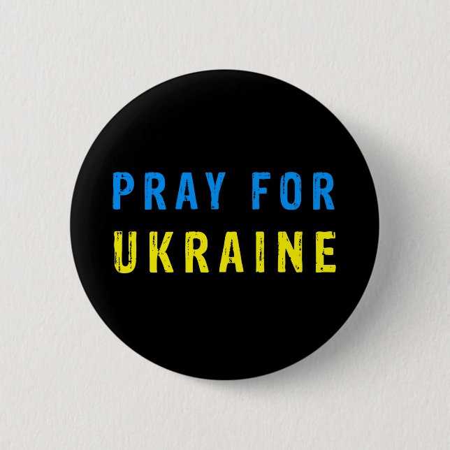 Macaron Rond 5 Cm Priez pour l'Ukraine (Devant)