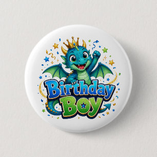 Macaron Rond 5 Cm Prince Dragon du jour de l'anniversaire