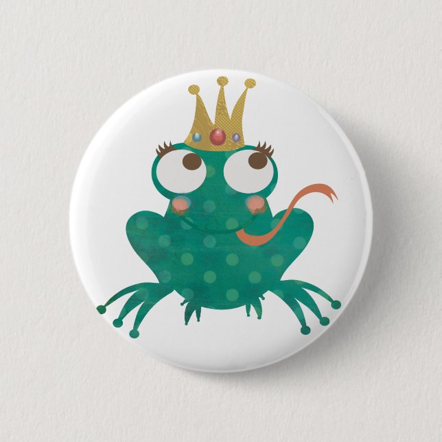 Macaron Rond 5 Cm Prince Pin de grenouille (Devant)