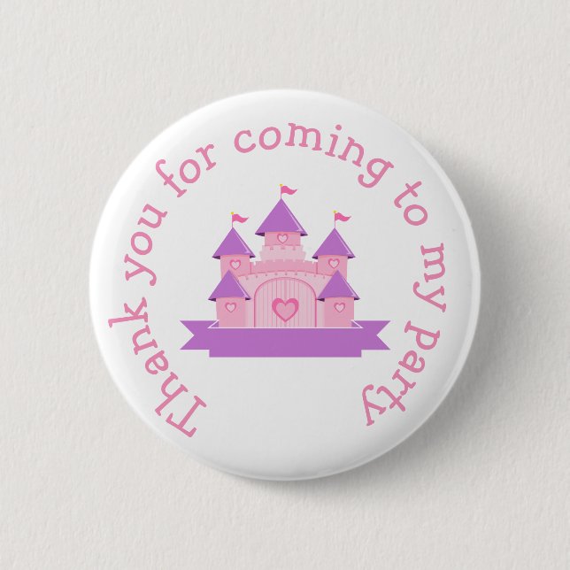 Macaron Rond 5 Cm Princesse Anniversaire rose et violet (Devant)