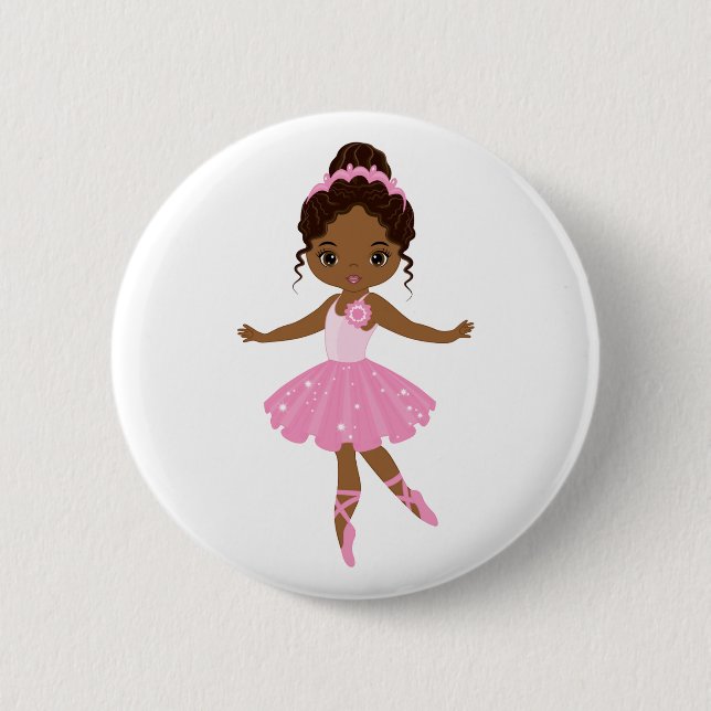 Macaron Rond 5 Cm Princesse Ballerina (Devant)