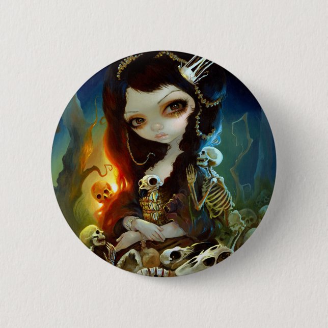 Macaron Rond 5 Cm "Princesse bouton d'os" (Devant)