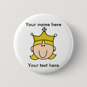 MACARON ROND 5 CM PRINCESSE CUSTOMISÉE BLOND