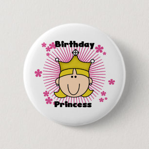 Macaron Rond 5 Cm Princesse d'anniversaire
