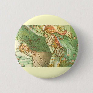 Macaron Rond 5 Cm Princesse de beauté dormante, Conte de fée Vintage