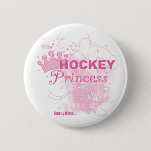 Macaron Rond 5 Cm Princesse d'hockey de filles