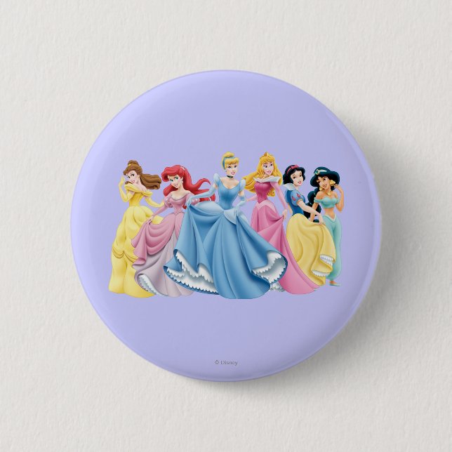 Macaron Rond 5 Cm Princesse Disney | Tenir les robes (Devant)