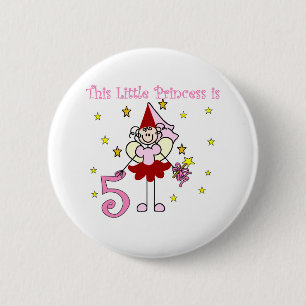 Macaron Rond 5 Cm Princesse féerique 5ème anniversaire