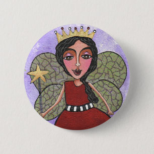 Macaron Rond 5 Cm Princesse féerique - bouton