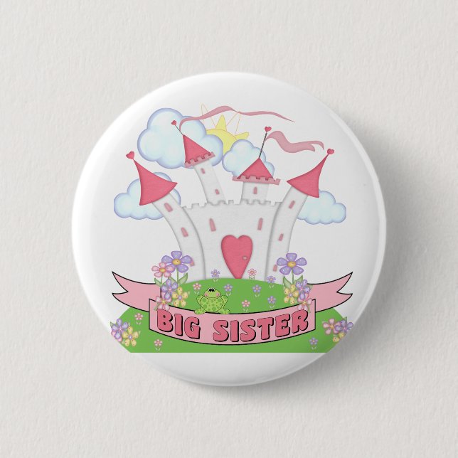 MACARON ROND 5 CM PRINCESSE GRANDE SOEUR (Devant)