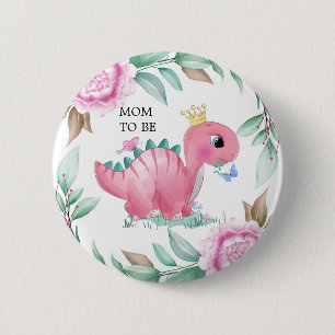 Macaron Rond 5 Cm Princesse Pink Dinosaur Peony Maman À Être Baby sh