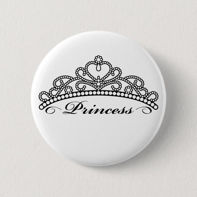 Macaron Rond 5 Cm Princesse Tiara Button (Devant)