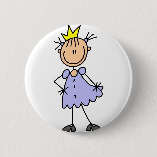 Macaron Rond 5 Cm Princesse With Crown Button (Devant)