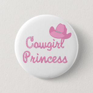 Macaron Rond 5 Cm Princesse With Pink Hat de cow-girl