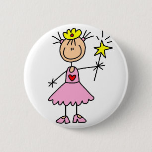 Macaron Rond 5 Cm Princesse With Wand Button