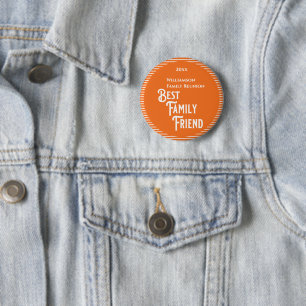 Macaron Rond 5 Cm Prix Fun Orange Family Friend Reunion Award