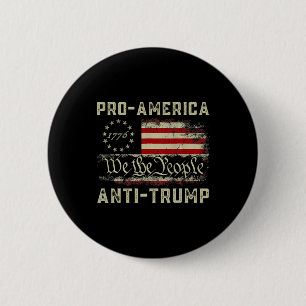 Macaron Rond 5 Cm Pro-amérique Anti-trump Nous Le Peuple Anti Trump