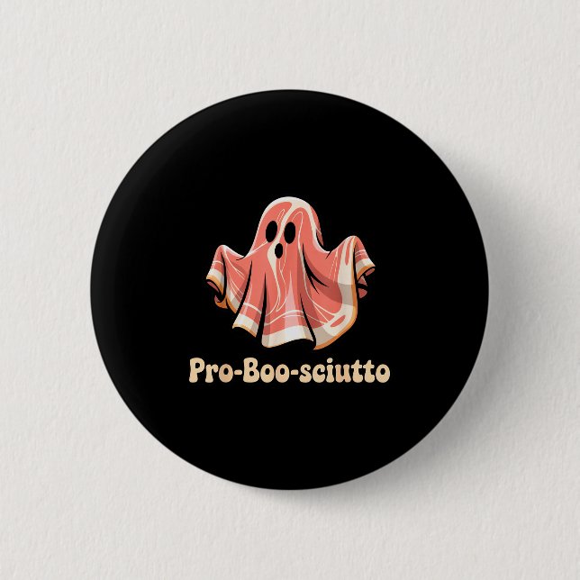 Macaron Rond 5 Cm Pro Boo Sciutto Funny Italian Halloween Ghost Pros (Devant)