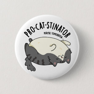 Macaron Rond 5 Cm Pro-chat-stinator Funny Fat Cat Pun