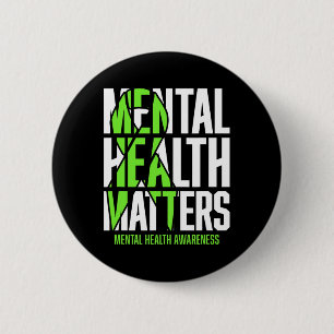Macaron Rond 5 Cm Problèmes de santé Green Ribon Mental Health Award