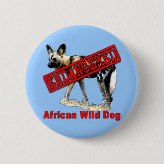 Macaron Rond 5 Cm Produits animaux mis en danger africains de chien