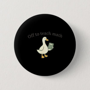 Macaron Rond 5 Cm Prof de maths rétro Oie Professeur de mathématique