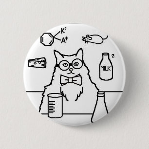 Macaron Rond 5 Cm Professeur Cat