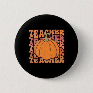Macaron Rond 5 Cm Professeur Citrouille Automne Action de Grâce Reto
