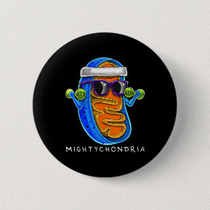 Macaron Rond 5 Cm Professeur de biologie cellulaire Mightychondria F