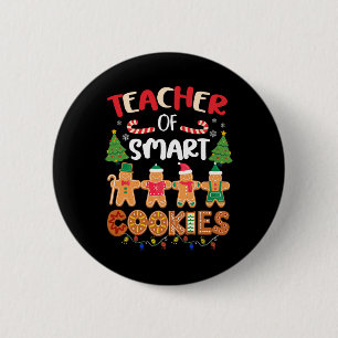 Macaron Rond 5 Cm Professeur de Noël de biscuits intelligents Funny