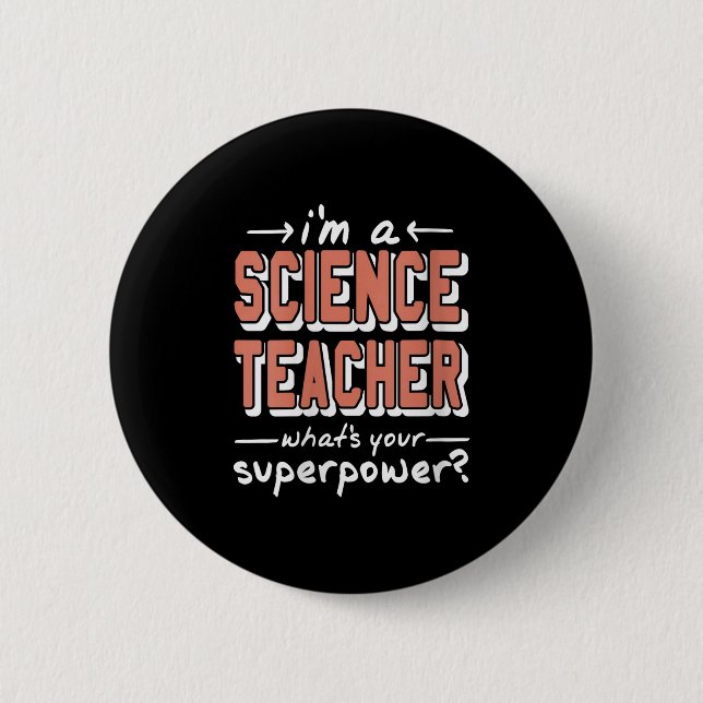 Macaron Rond 5 Cm Professeur de sciences femmes Superwer Funky Nerd  (Devant)