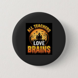 Macaron Rond 5 Cm Professeur Halloween Cerveaux de Zombie Horreur Lu