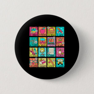 Macaron Rond 5 Cm Professeure Bilingue Byck Pour Enseignant D'espagn