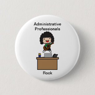Macaron Rond 5 Cm Professionnels de l'administration Rock (cheveux f