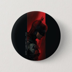 Macaron Rond 5 Cm Profil Batman Red Bar