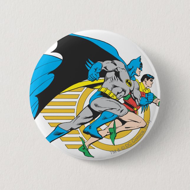 Macaron Rond 5 Cm Profil Batman & Robin (Devant)