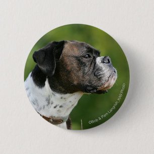 Macaron Rond 5 Cm Profil de chien de boxeur