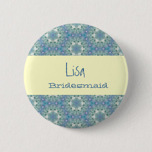 Macaron Rond 5 Cm Profil sous convention astérisque bleu doux de