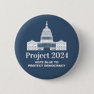Macaron Rond 5 Cm Projet 2024 Vote pour la démocratie