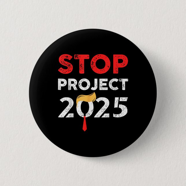 Macaron Rond 5 Cm Projet Trump 2025 contre Trump (Devant)