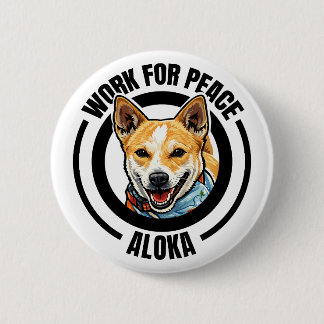 Macaron Rond 5 Cm Promenade canine d'Aloka pour la paix
