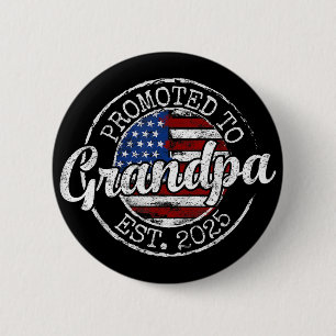 Macaron Rond 5 Cm Promu À Grandpa Est 2025 Bientôt Être Grand-Père