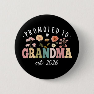 Macaron Rond 5 Cm Promue grand-mère 2026 Floral Future Grand-mère