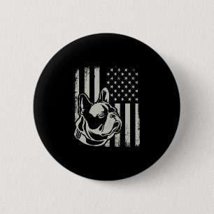 Macaron Rond 5 Cm Propriétaire de bouledogue français patriotique am