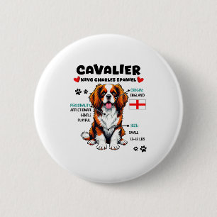 Macaron Rond 5 Cm Propriétaire de Cavalier King Charles Spaniel Amou